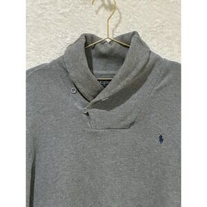 Polo Ralph Lauren Shawl Collar Sweater Men's XL Gray Luxury Pony Preppy Classic